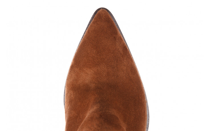 Botki bayla-195 oz-7337 chestnut suede 195018, brąz, skóra naturalna  - na obcasie - botki - buty damskie - kobieta 10