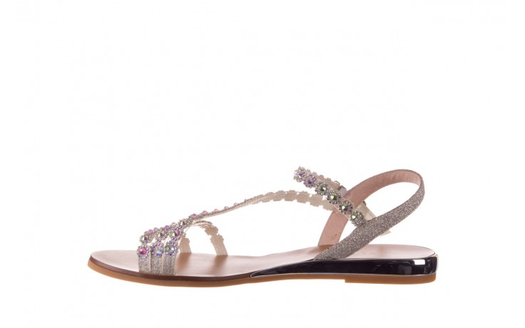 Sandały sca'viola b-180 silver, srebrny, silikon - płaskie - sandały - buty damskie - kobieta 2