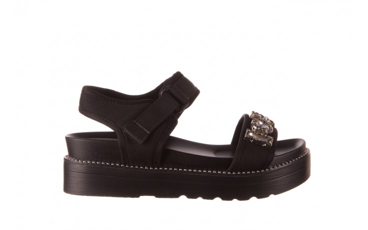 Sandały sca'viola l-13 black, czarny, materiał - płaskie - sandały - buty damskie - kobieta