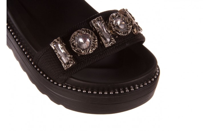 Sandały sca'viola l-13 black, czarny, materiał - płaskie - sandały - buty damskie - kobieta 5