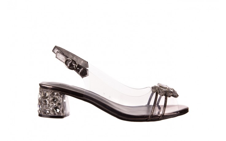 Sandały sca'viola g-25 pewter, srebrny, silikon  - na obcasie - sandały - buty damskie - kobieta