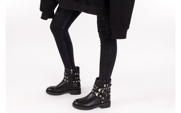 Botki bayla-144 9304 czarne botki, skóra naturalna  - worker boots - trendy - kobieta 2