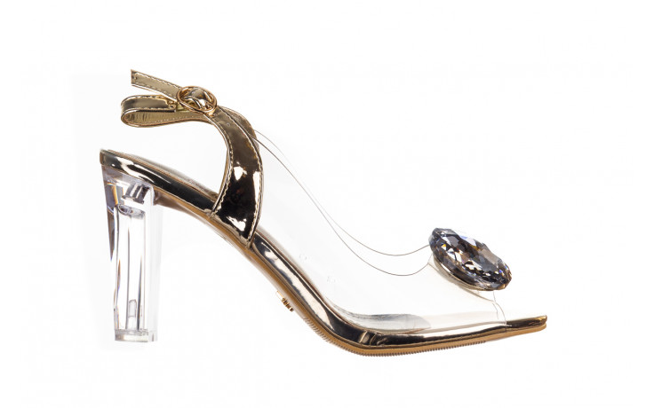 Sandały sca'viola g-17 gold 21 047169, złoty silikon - na obcasie - sandały - buty damskie - kobieta