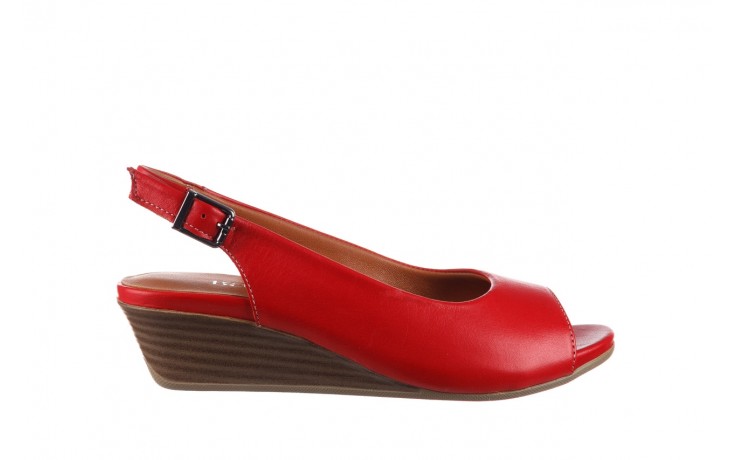 Sandały bayla-161 078 606 3 02 red, czerwony, skóra naturalna  - na koturnie - sandały - buty damskie - kobieta