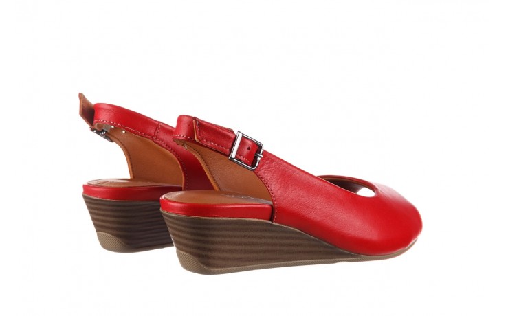 Sandały bayla-161 078 606 3 02 red, czerwony, skóra naturalna  - na koturnie - sandały - buty damskie - kobieta 3