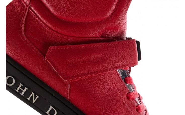 Sneakersy john doubare m78516b-3 red, czerwony, skóra naturalna - mężczyzna 8