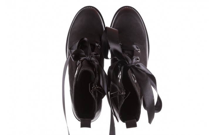 Trzewiki bayla-100 1002 czarne trzewiki ze wstążką, skóra naturalna  - buty zimowe - trendy - kobieta 4