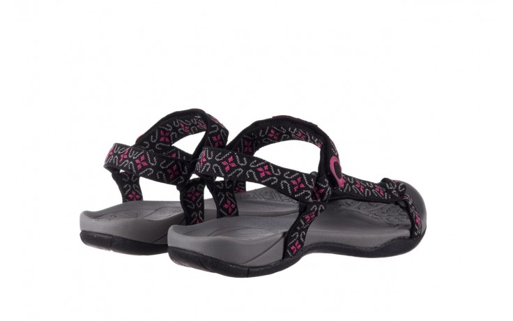 Sandały rock vinay black fuchsia, czarny/ róż, materiał - sandały - buty damskie - kobieta 3