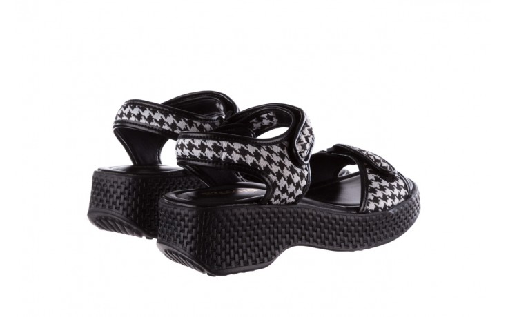 Sandały azaleia 321 293 black plaid, czarny/ biały, materiał - płaskie - sandały - buty damskie - kobieta 3