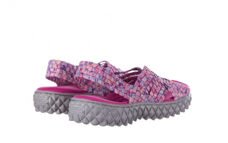Sandały rock dakota pink purple smoke, wielokolorowy, materiał  - płaskie - sandały - buty damskie - kobieta 3
