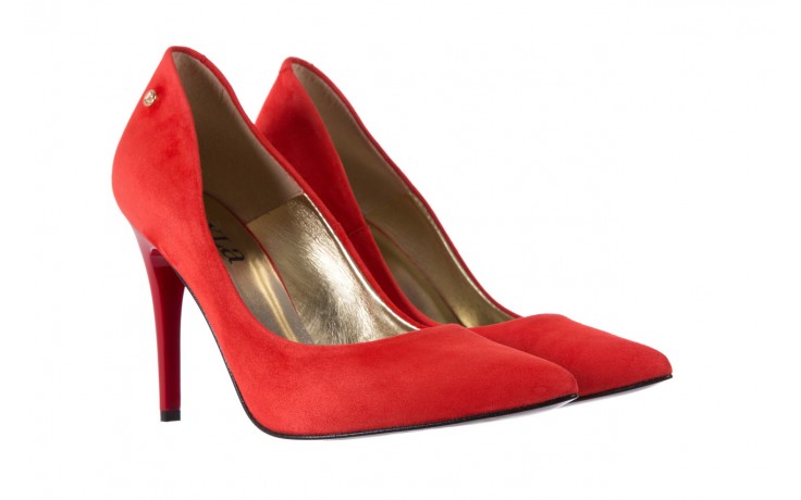 Szpilki bayla-056 1797-28 czerwony, skóra naturalna - zamszowe - czółenka - buty damskie - kobieta 1