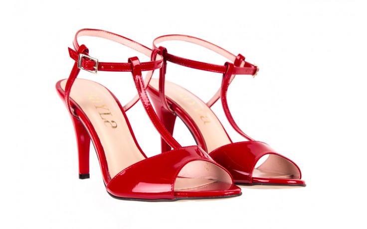 Sandały bayla-097 07 czerwone sandały, skóra naturalna  - na szpilce - sandały - buty damskie - kobieta 1
