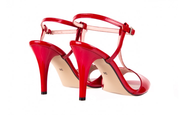 Sandały bayla-097 07 czerwone sandały, skóra naturalna  - na szpilce - sandały - buty damskie - kobieta 3