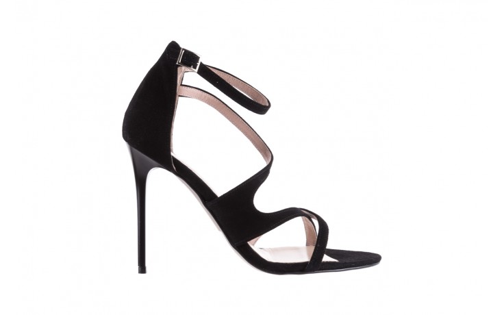 Sandały bayla-097 11 czarne sandały na szpilce, skóra naturalna  - sandały - buty damskie - kobieta