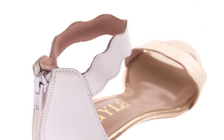 Sandały bayla-097 12 biało-złote sandały, skora naturalna  - skórzane - sandały - buty damskie - kobieta 6
