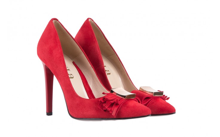 Czółenka bayla-097 z7135-322 czerwony, skóra naturalna  - zamszowe - szpilki - buty damskie - kobieta 1