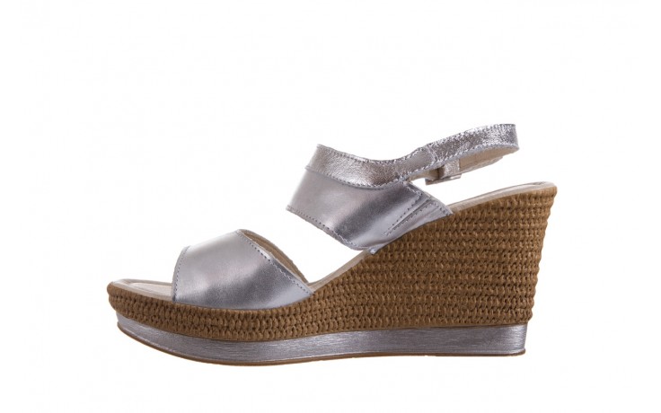 Bayla-100 453 s srebrny - skórzane - sandały - buty damskie - kobieta 2