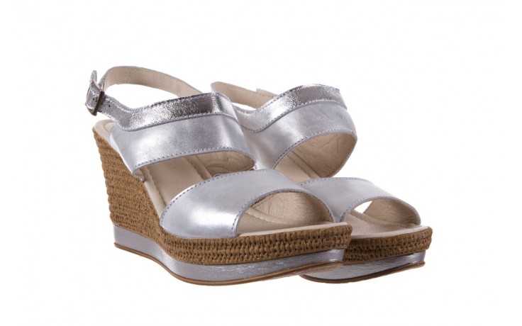 Bayla-100 453 s srebrny - skórzane - sandały - buty damskie - kobieta 1