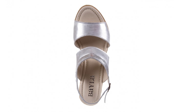 Bayla-100 453 s srebrny - skórzane - sandały - buty damskie - kobieta 4