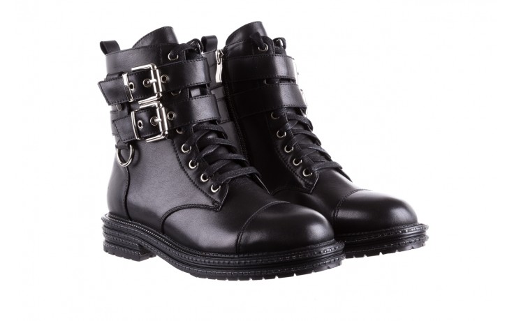 Trzewiki bayla-144 pj759h-2-1n black, czarny, skóra naturalna  - worker boots - trendy - kobieta 1