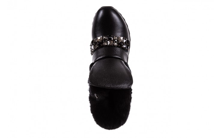 Botki bayla-155 496-176 black metalic, czarny, skóra naturalna  - płaskie - botki - buty damskie - kobieta 4