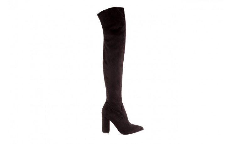 Kozaki bayla-056 9094-730 czarne muszkieterki, materiał - buty zimowe - trendy - kobieta