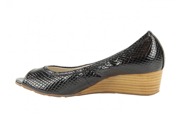 Czółenka bayla 1252-11d black, czarny, skóra naturalna lakierowana - peep toe - czółenka - buty damskie - kobieta 1