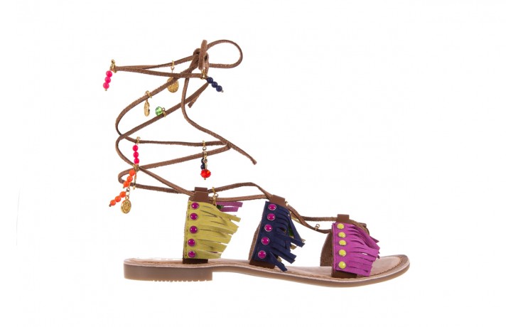 Sandały gioseppo navajos fuchsia, wielokolorowy, skóra naturalna  - sandały - buty damskie - kobieta
