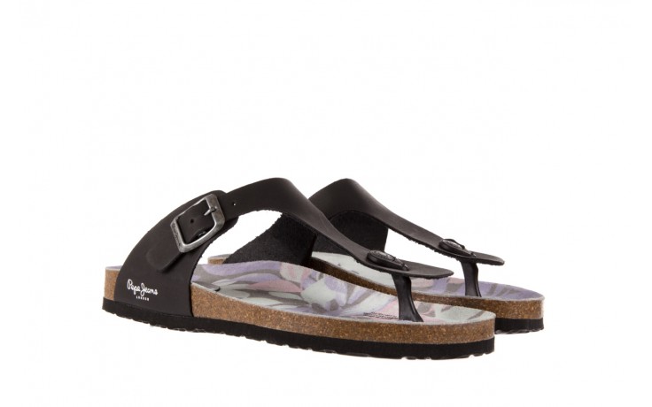 Pepe jeans pls90198 oban alexander 999 black - na korku - klapki - buty damskie - kobieta 1